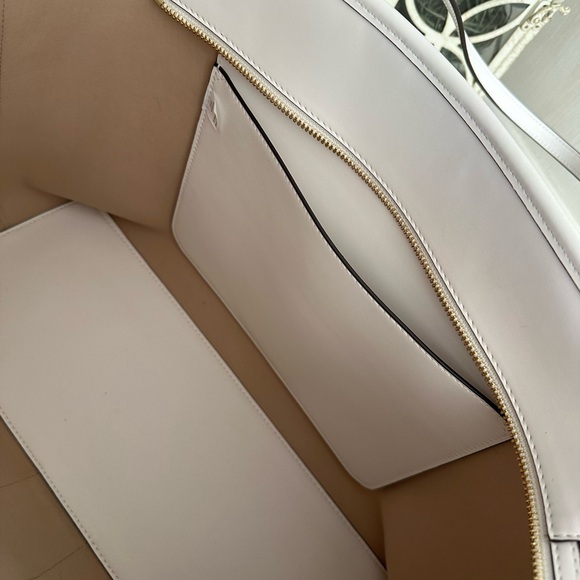 New💝 tory burch geo logo tote gray gro with stripe - Picture 10 of 13